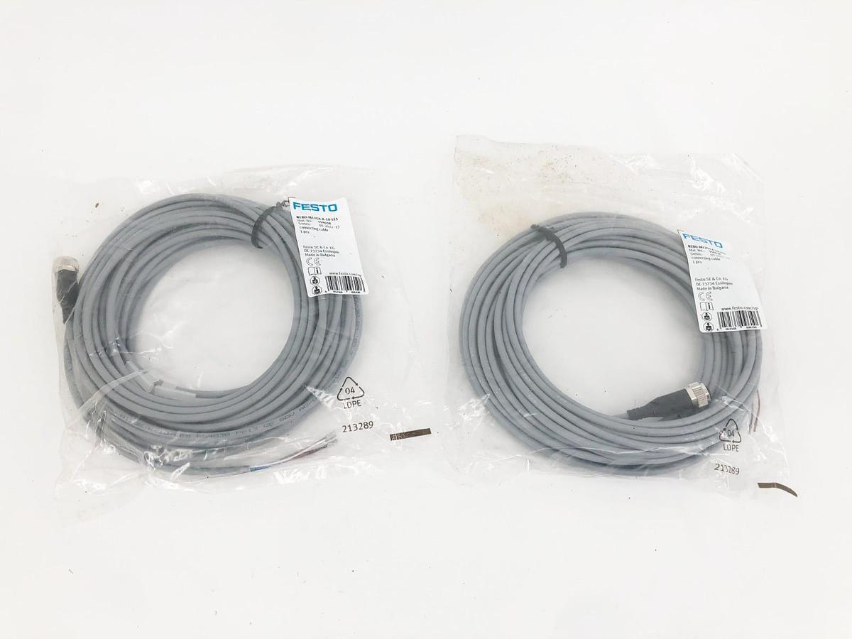 Lot of 2 New Festo NEBU-M12G5-K-10-LE5 Connecting Cables 554038