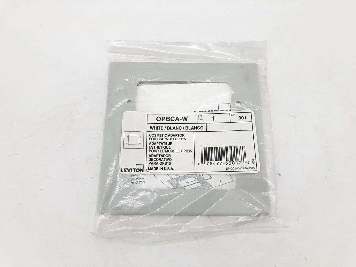 Lot of 4 New Leviton OPBCA-W White Cosmetic Adapter Plates For Use With OPB15