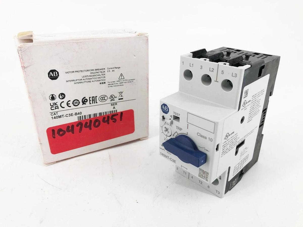 New Allen Bradley 140MT-C3E-B40 Ser. A Motor Protector Breaker 2.5-4A