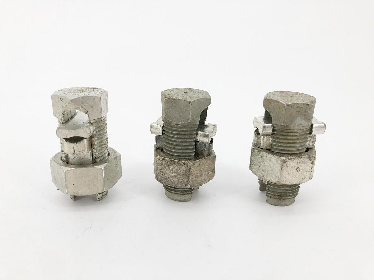 Lot of 3 New Penn Union SWA-7 Split Bolt Connectors 6 SOL- 1/0 STR AL9CU