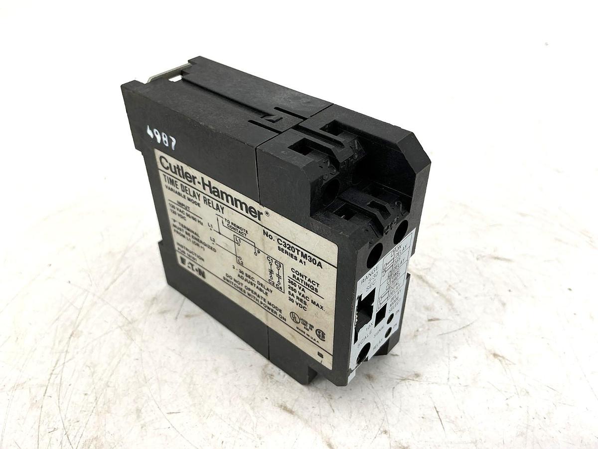 Used Eaton Cutler-Hammer C320TM30A Ser A1 Time Delay Relay Range 3-30sec 120V 50/60HZ