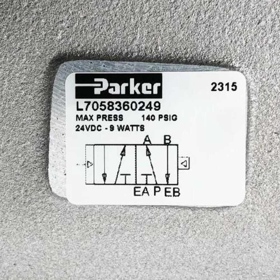New Parker L7058360249 Solenoid Air Control Valve 24VDC 1" 2-Pos. K025303549