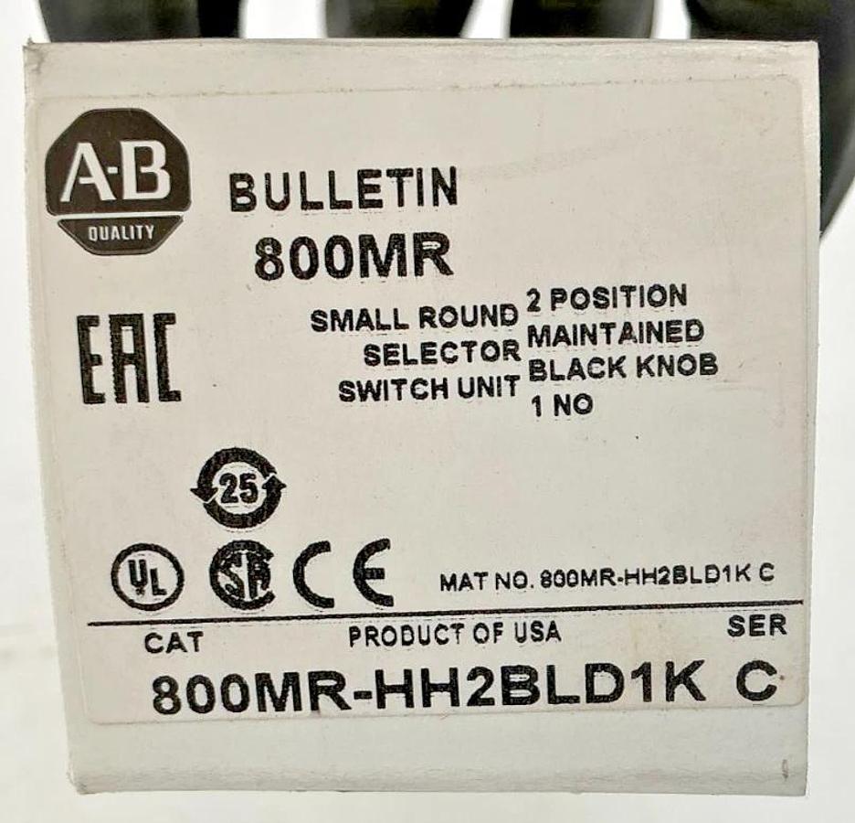 New Allen Bradley 800MR-HH2BLD1K Ser C Selector Switch Unit 2Pos 1NO