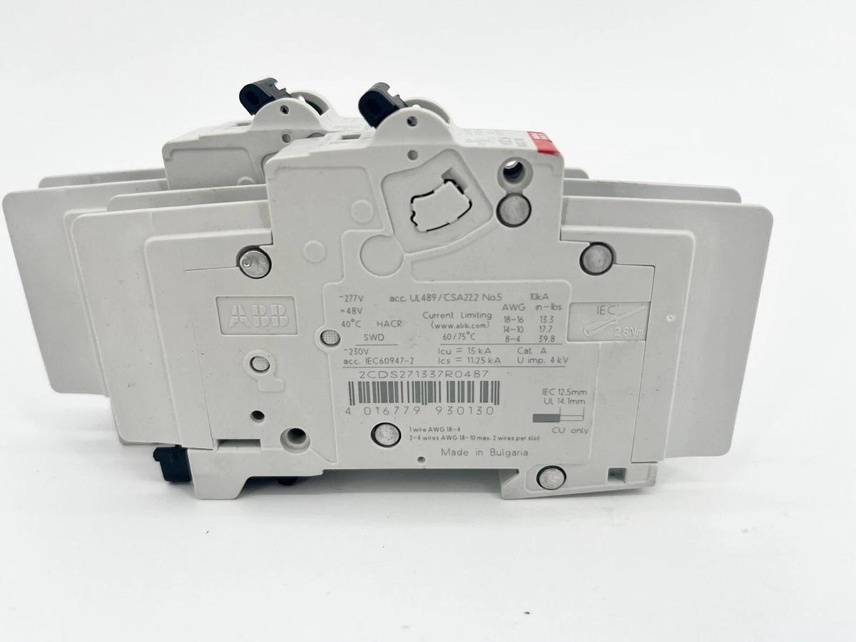 Used Lot of 2 ABB SU201M-K20 Miniature Circuit Breakers 20A 1P 240V 2CDS271337R0487