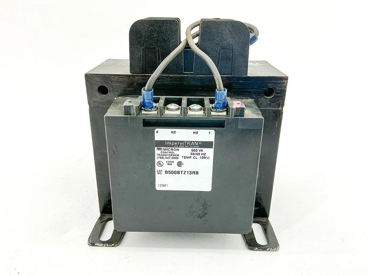 New Micron B500BTZ13RB Transformer 230/460V 500VA 50/60Hz Fuse Holder - No Box