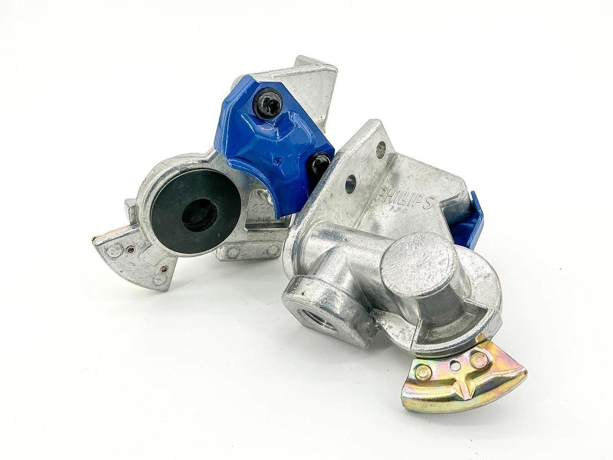 New Lot of 2 Phillips 12-136 Service Trailer Mount Glad Hand Blue - No Box