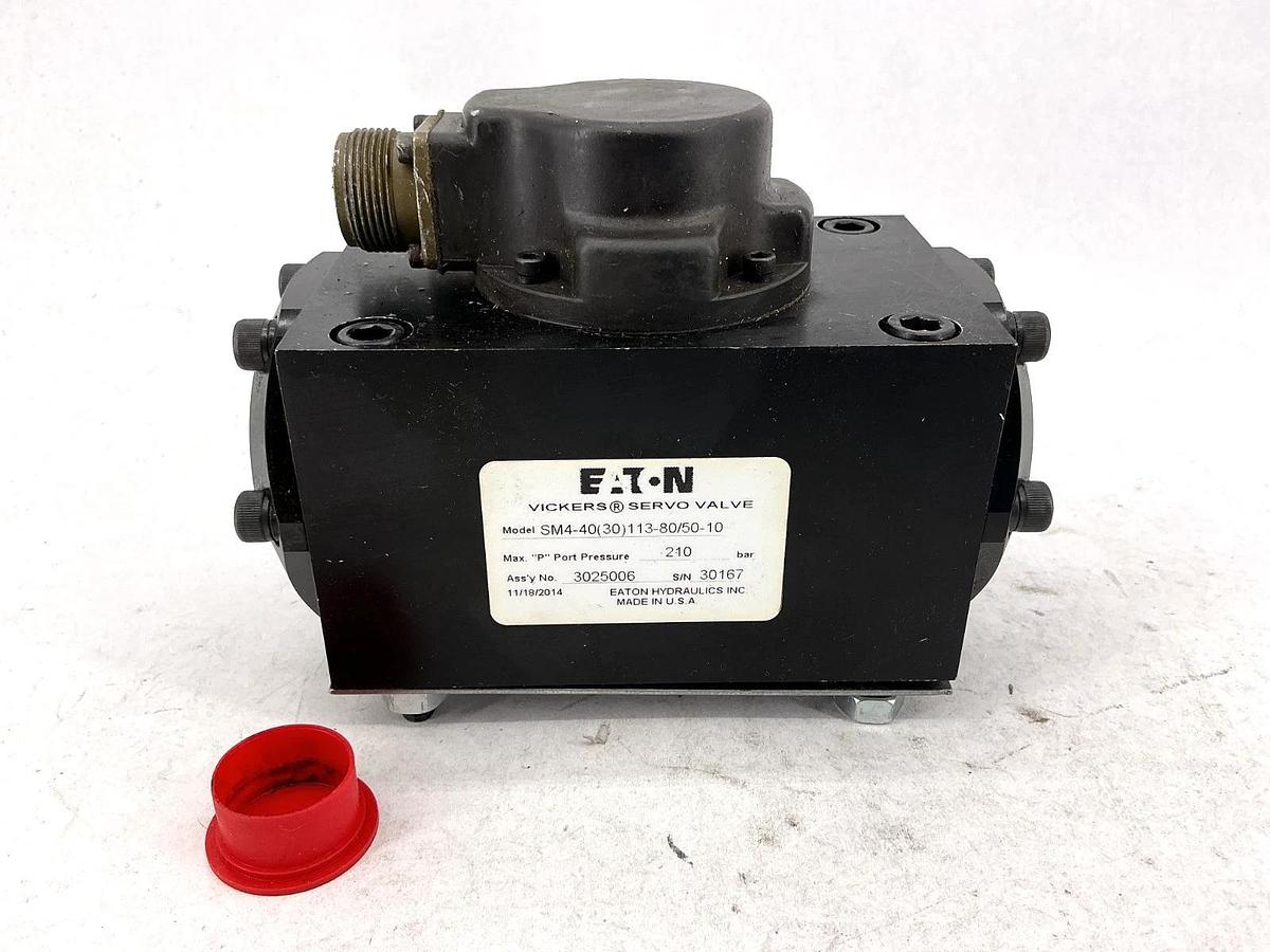 Used Eaton Vickers SM4-40(30) 113-80/50-10 Servo Valve Max Port Pressure 210 bar