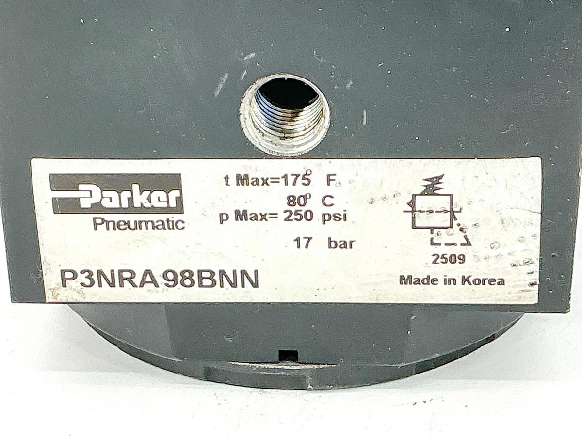 Used Parker P3NRA98BNN Pneumatic Regulator 250PSI 17 Bar