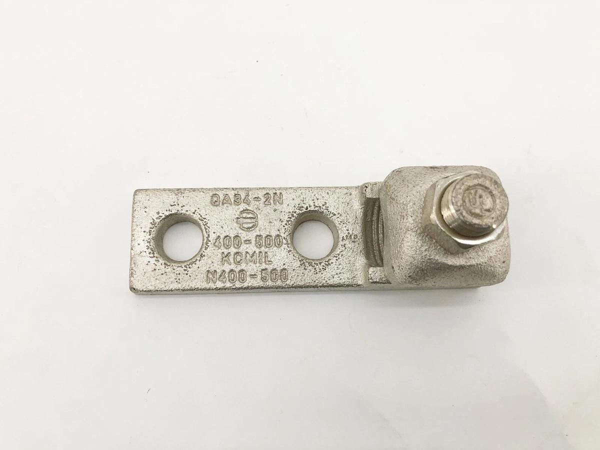 New Burndy QA34-2N Terminal Grounding Lug 400-500 KCMIL 2-Hole 1/2" - No Box