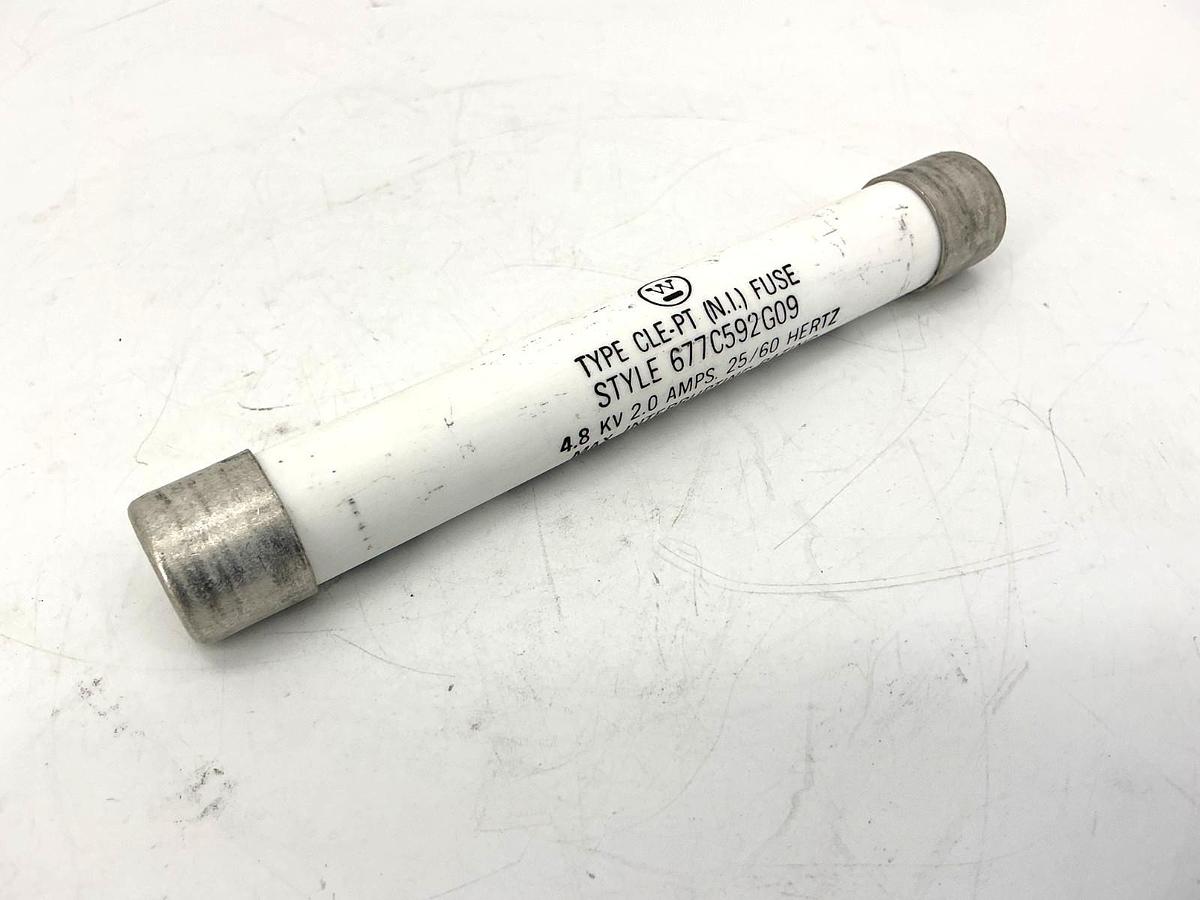 New Westinghouse 677C592G09 Type CLE-PT (NI) Fuse 2A 4.8KV 25/60HZ - No Box