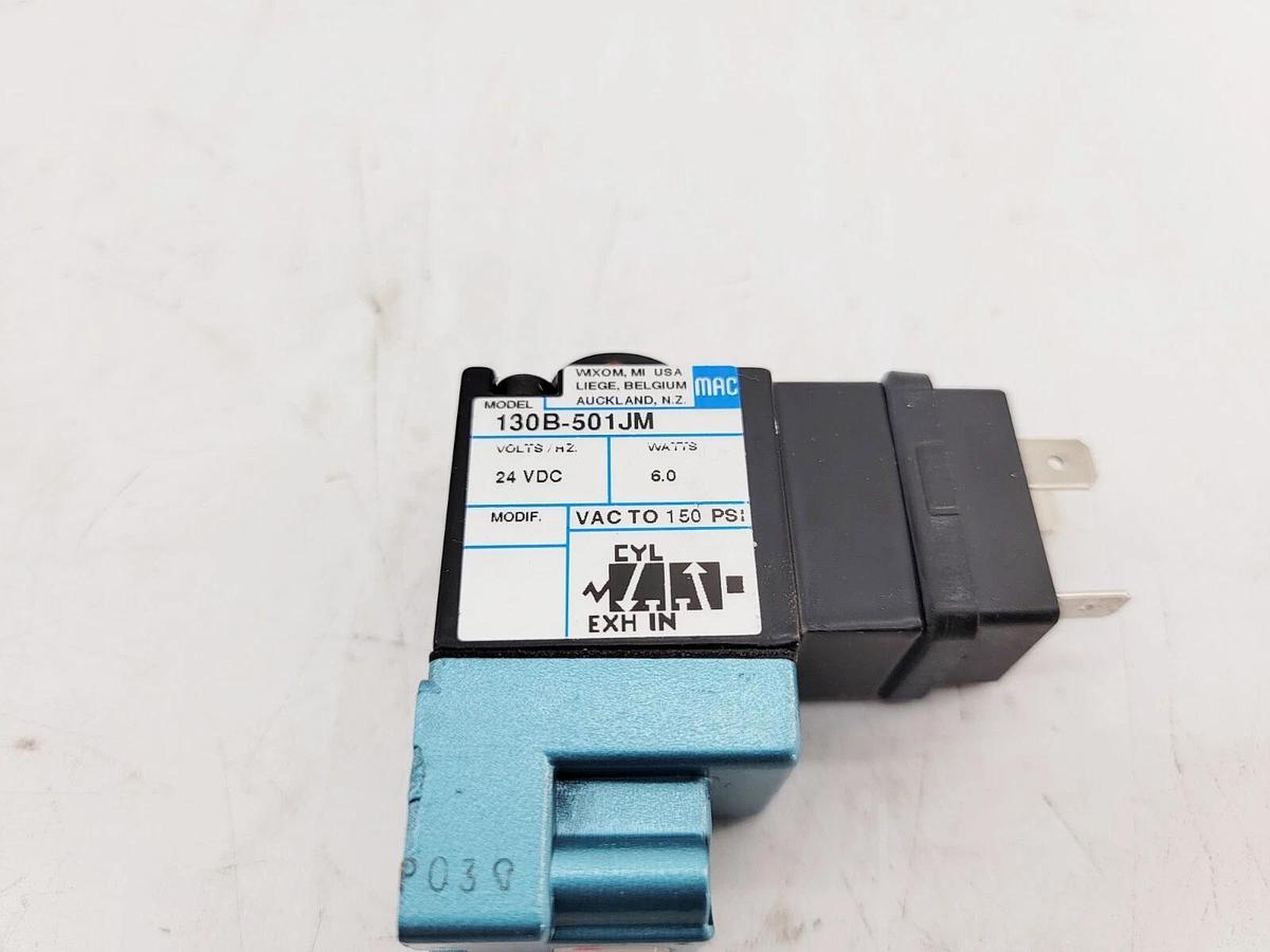 New Mac Valves 130B-501JM Solenoid Valve 24VDC 150PSI Max