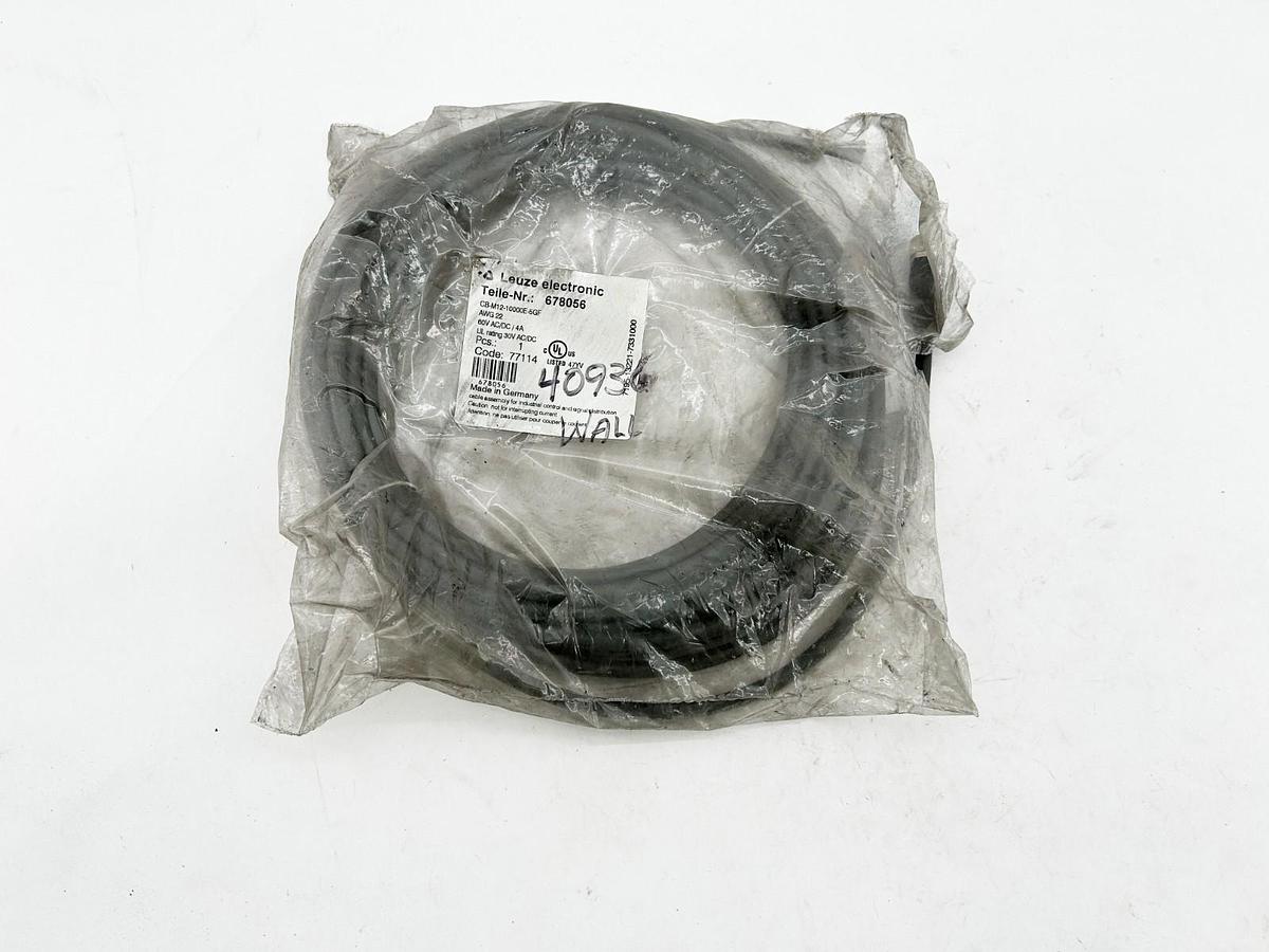 New Leuze Electronic CB-M12-10000E-5GF Connecting Cable 678056 60V 4A AWG22