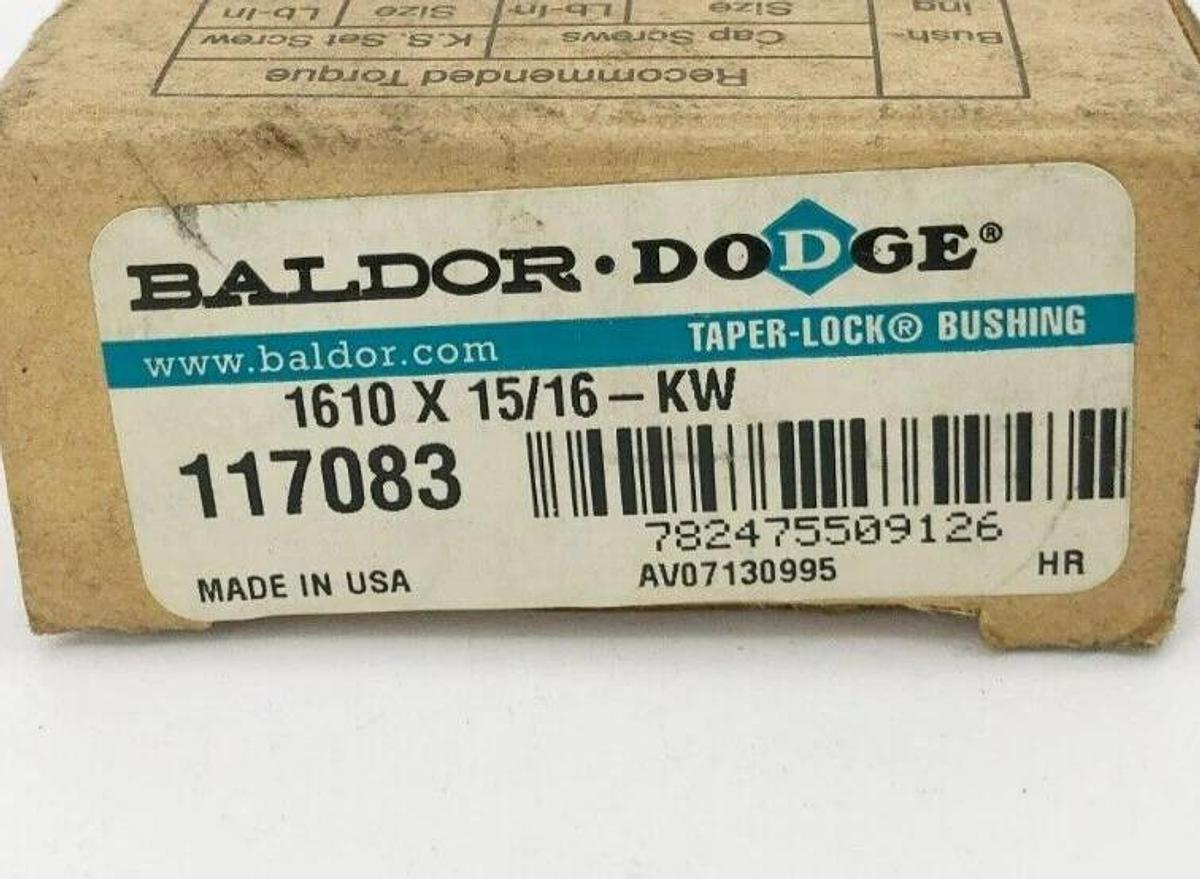 Lot of 2 New Dodge 117083 Taper Lock Bushings 1610 X 15/16-KW