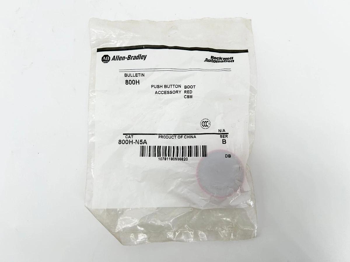 New Allen Bradley 800H-N5A Pushbutton Protective Red Boot 30MM Ser.B