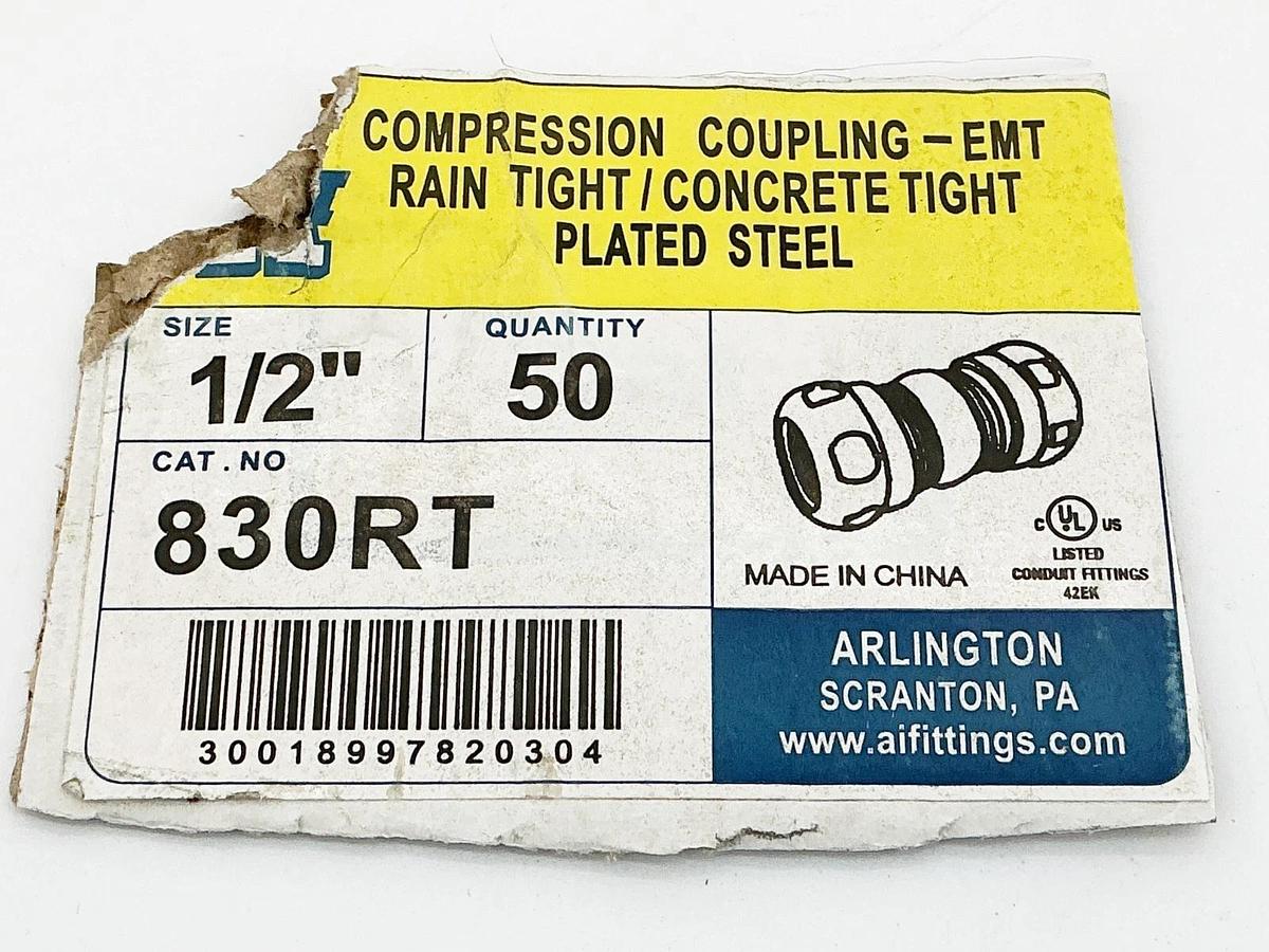 New Lot of 17 Arlington 830RT Compression Coupling-EMT 1.2" Rain Right