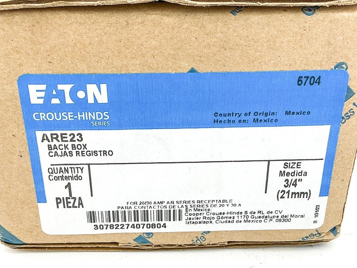 New Eaton Crouse-Hinds ARE23 Back Box Receptacle Housing 3/4"
