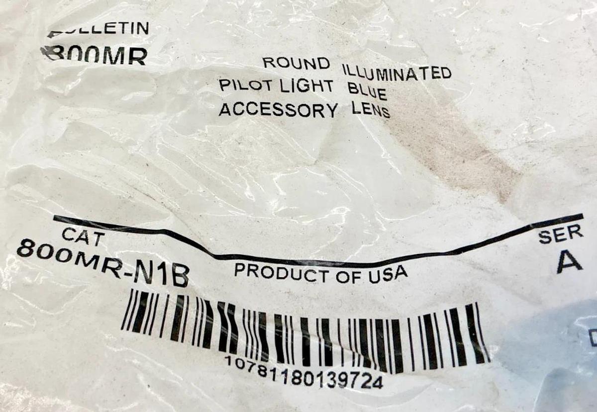 Lot of 3 New Allen Bradley 800MR-N1B Ser A Round Illumin Pilot Light Blue Lens