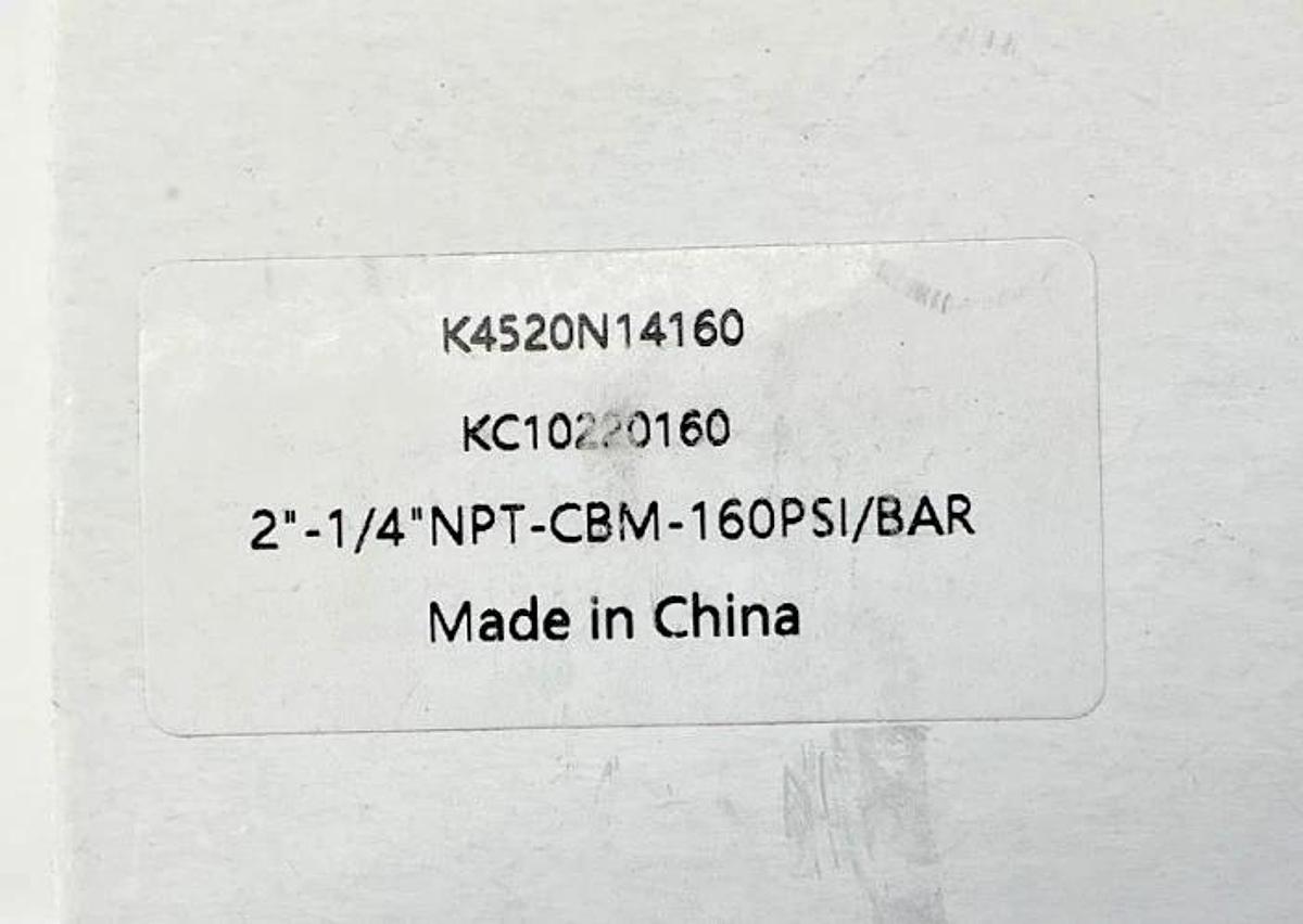 Lot of 2 New K4520N14160 Pressure Gauge 2"-1/4"NPT-CBM-160PSI/BAR KC10220160