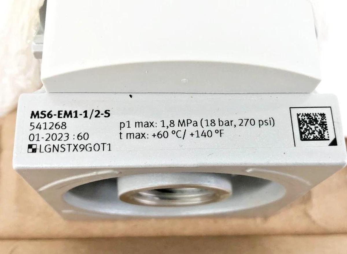 New Festo MS6-EM1-1/2-S On/Off Valve 541268 270psi 1/2" NPT (No Filter)