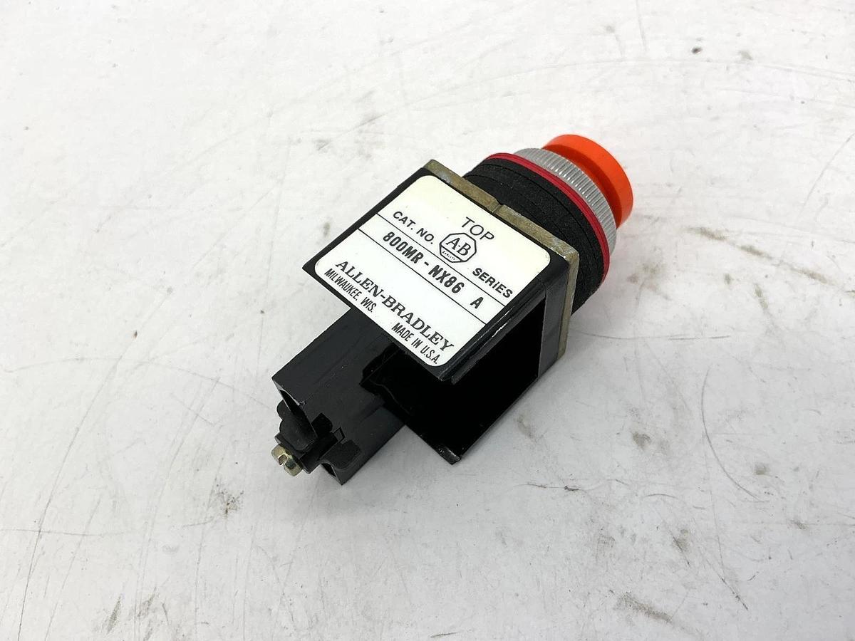 New Allen Bradley 800MR-NX86 Ser A Round Push Button Flush Head Orange Cap