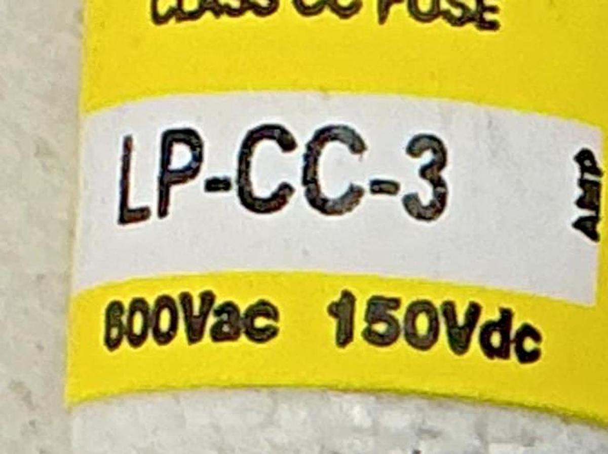 New Bussmann LP-CC-3 Low-Peak Time-Delay Class CC Fuse 3A 600V Box of 10
