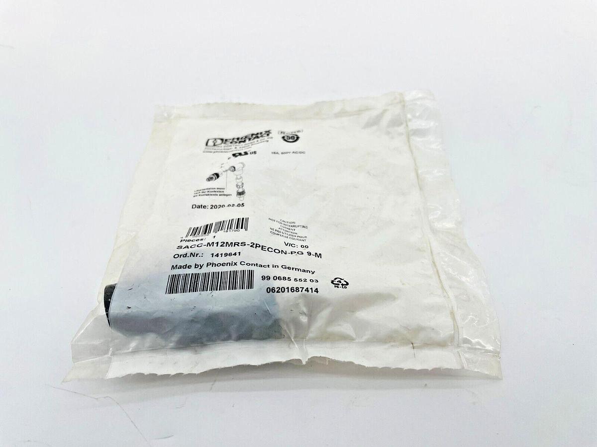 New Phoenix Contact SACC-M12MRS-2PECON-PG 9-M Power Connector 3POS M12 1419641