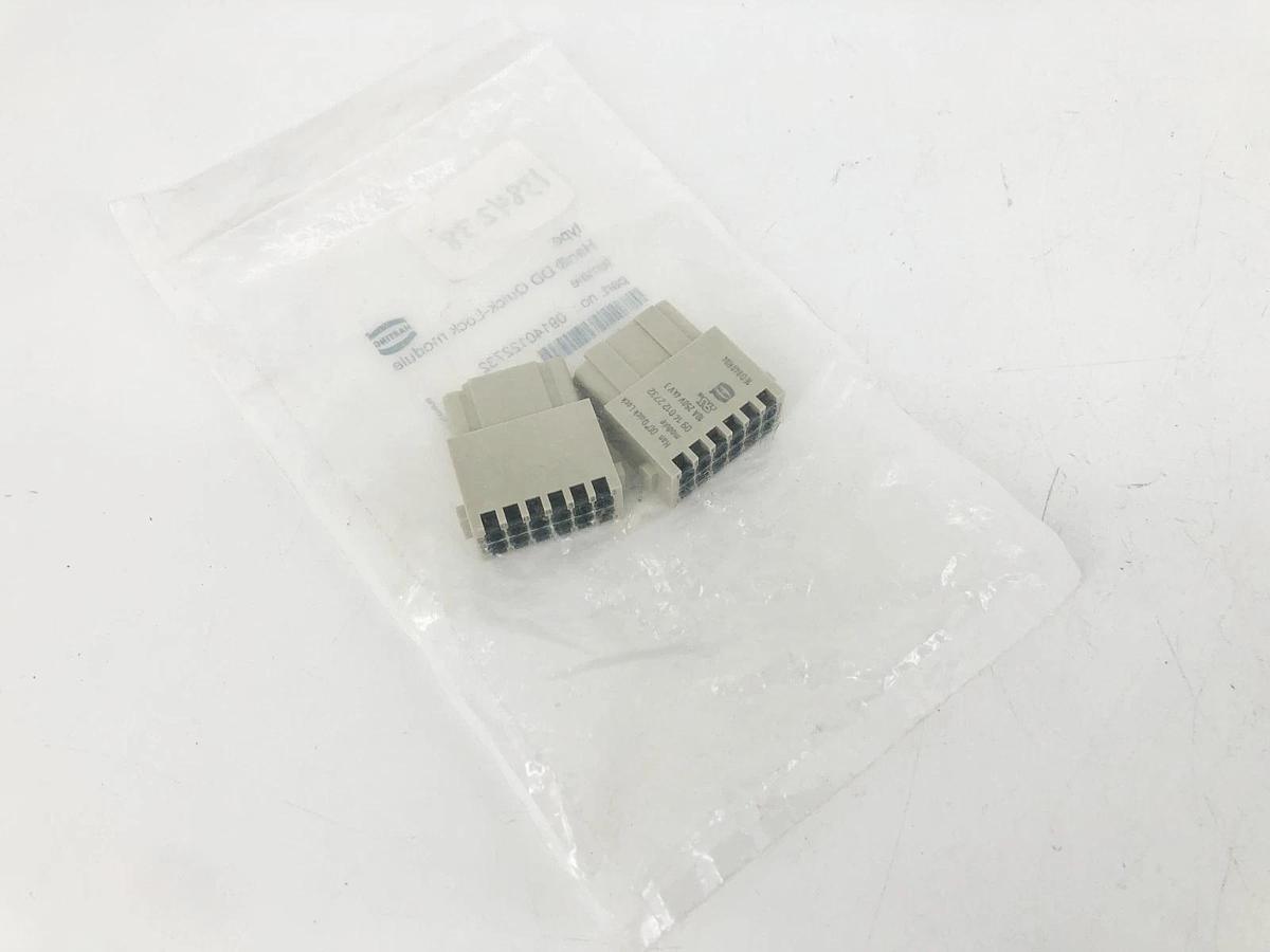Bag of 2 New Harting 09140122732 Han DD Quick-Lock Modules Female 10A 250V