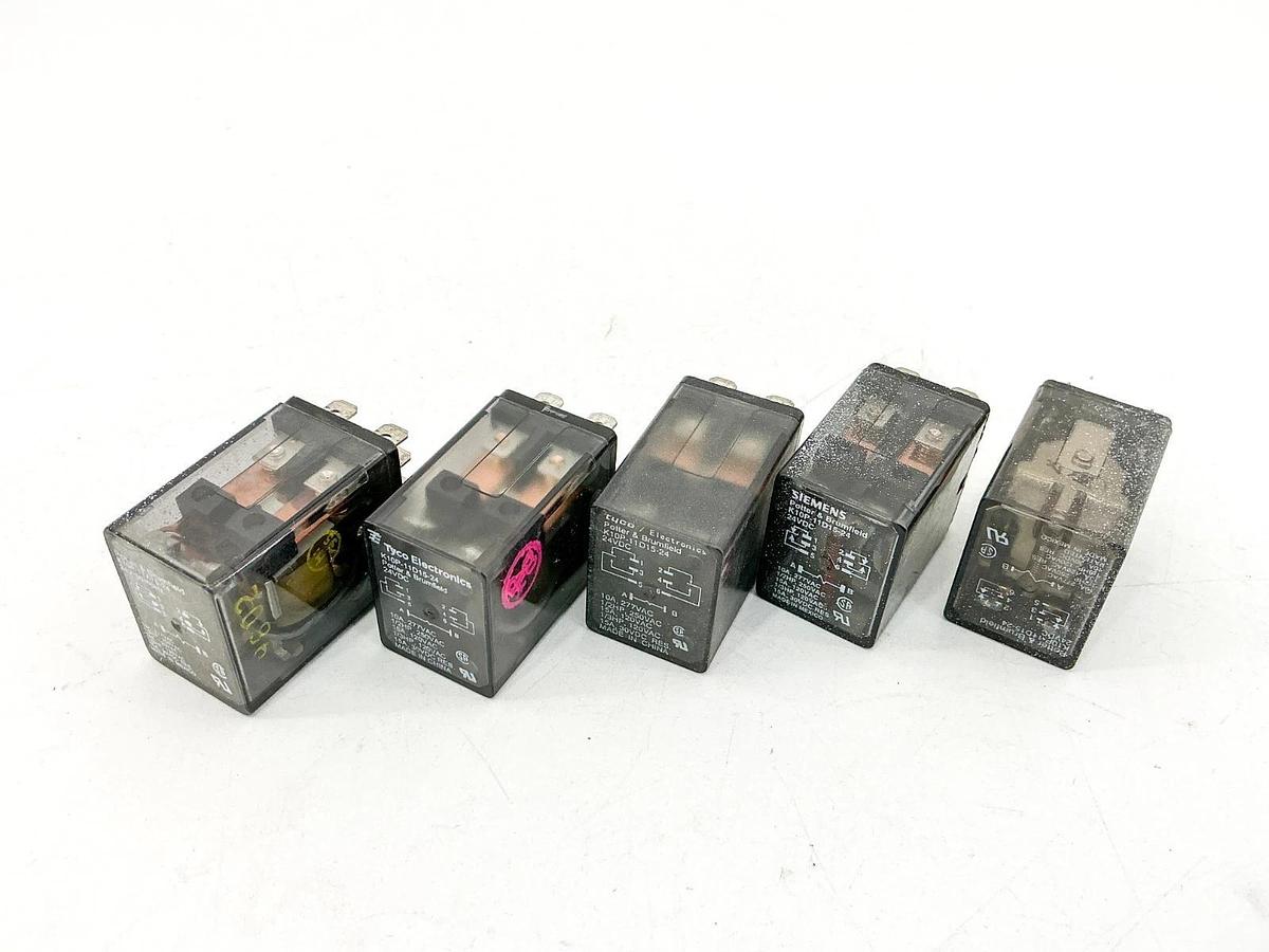 Used New Lot of 5 Tyco Potter & Brumfiel K10P-11D15-24 Relay 24VDC 10A 1/2HP
