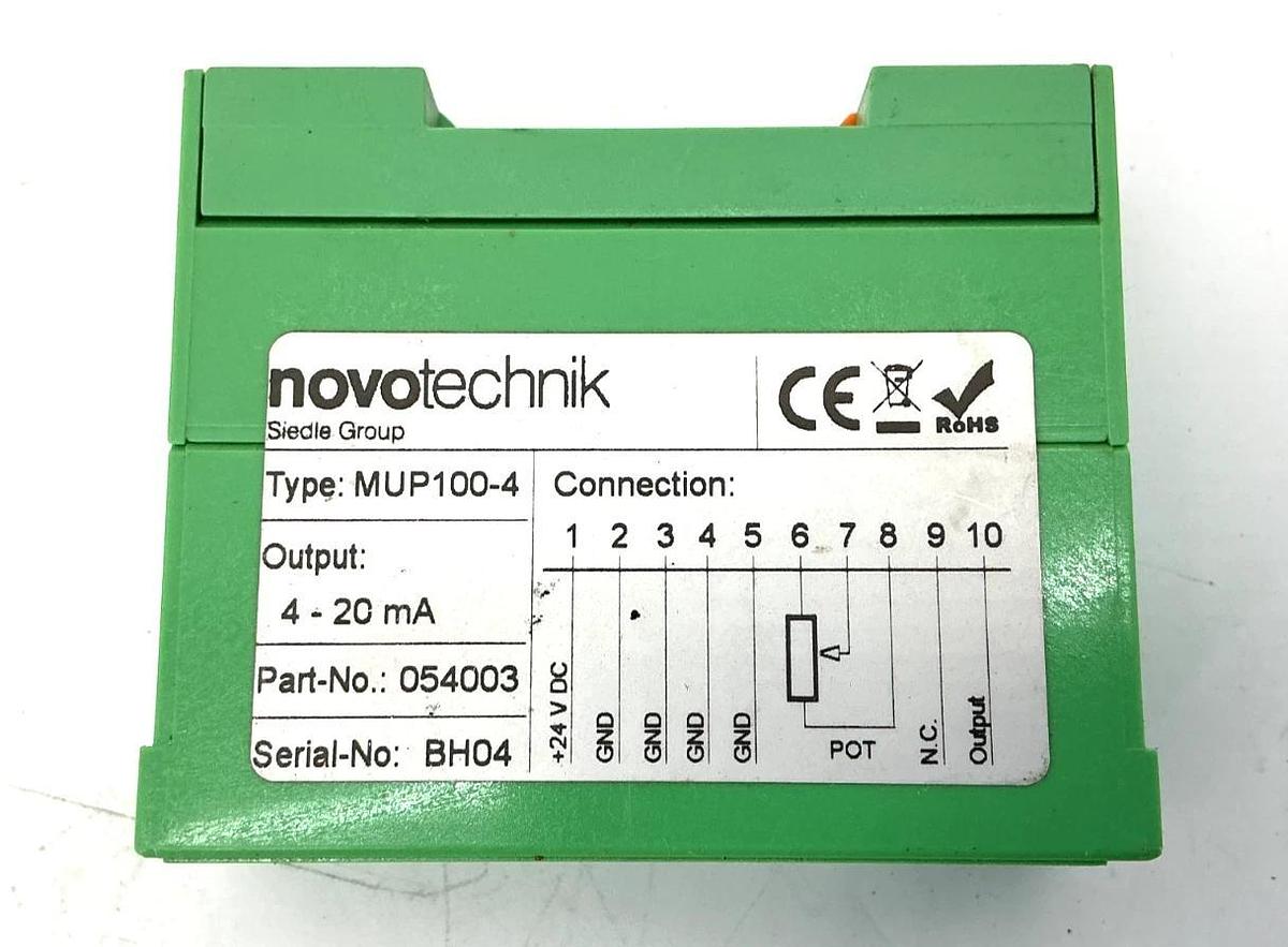 New Novotechnik MUP100-4 Signal Conditioner Output: 4-20mA 054003 - No Box