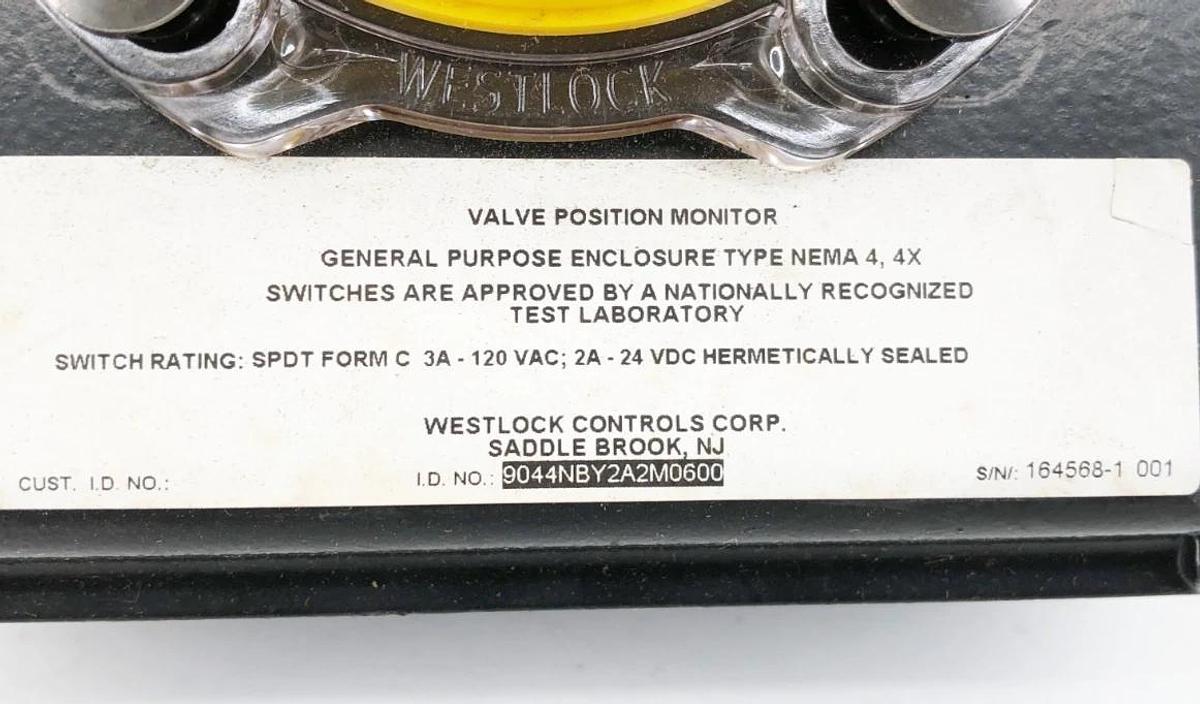 New Westlock 9044NBY2A2M0600 Prox Switch Position Monitor 3A 120VAC 2A 24VDC
