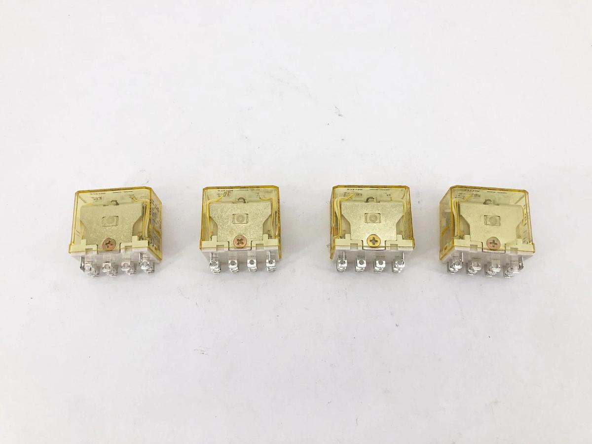 Used Lot of 4 Idec RH4B-UL Relays 120VAC 27X10A