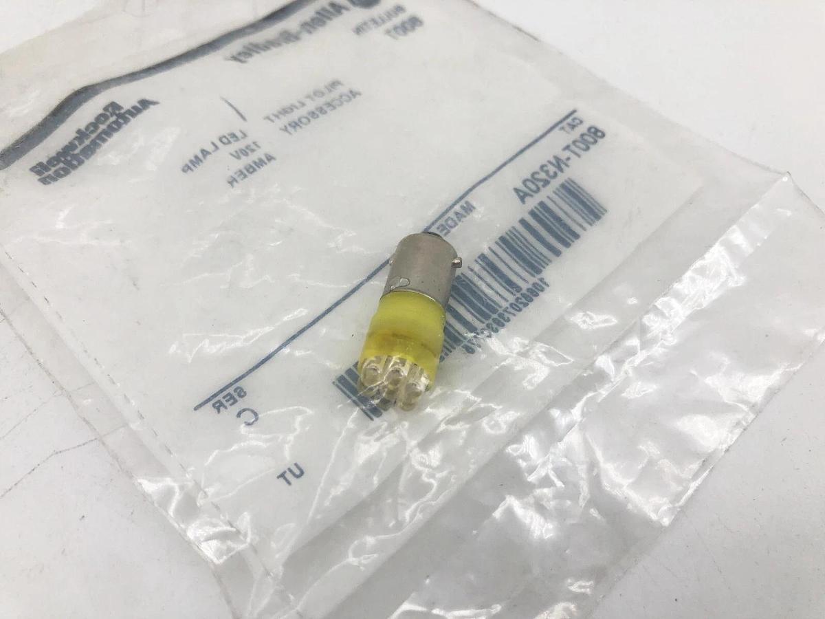 Lot of 2 New Allen-Bradley 800T-N320A Ser. C Amber Pilot Light Cluster Bulbs