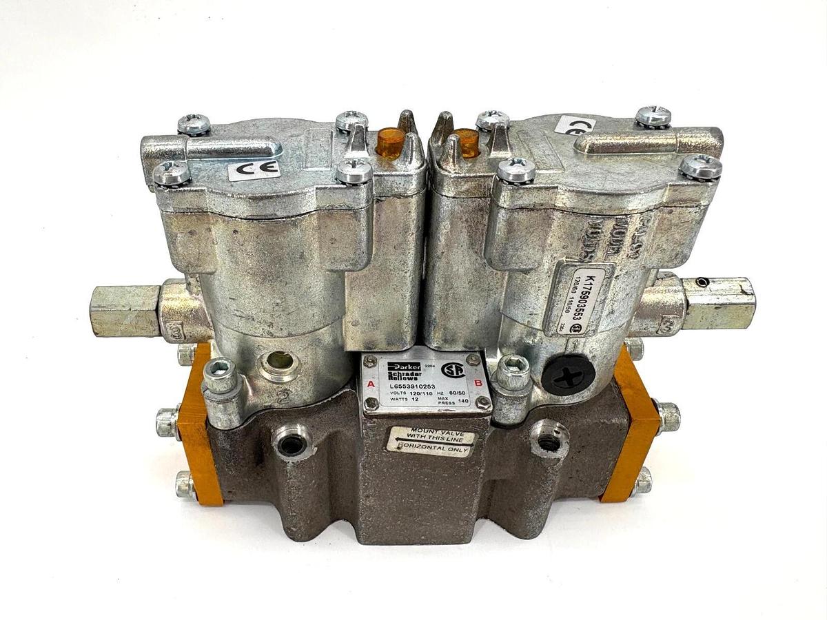 New Parker L6553910253 Pneumatic Solenoid Valve 110/120V Coil - No Box or Gasket