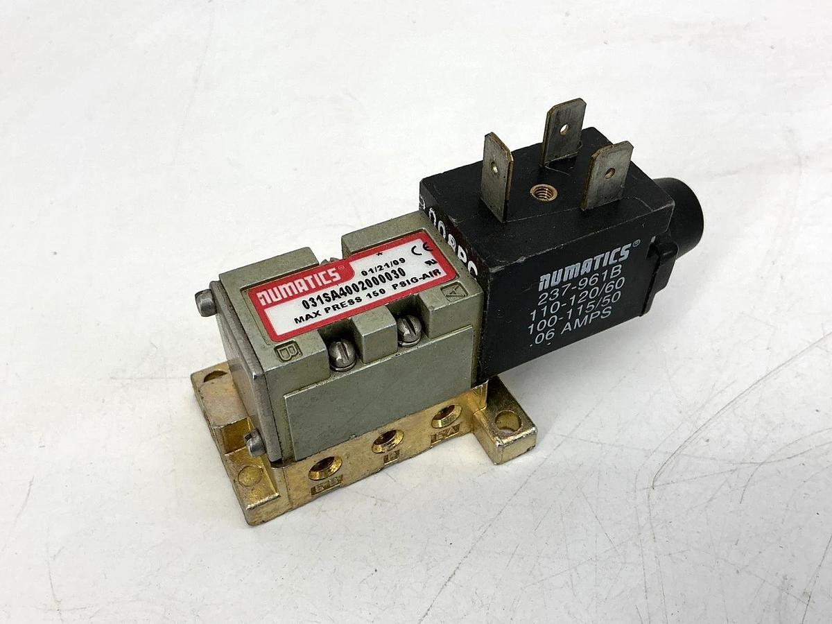 Used Numatics 031SA4002000030 Solenoid Valve 150PSIG-Air 0.06A 110/120V 50/60HZ