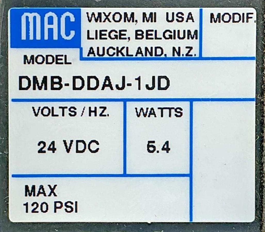 New MAC Valves 413A-BAA-DM-DDAJ-1JD Solenoid Valve 5.4Watts 120PSI 24VDC