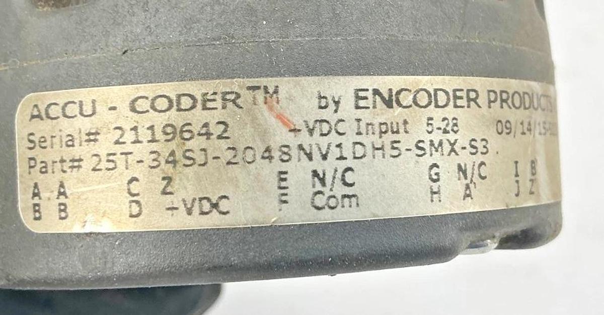 Used ACCU-CODER 25T-34SJ-2048NV1DH5-SMX-S3 Encoder VDC Input 5-28