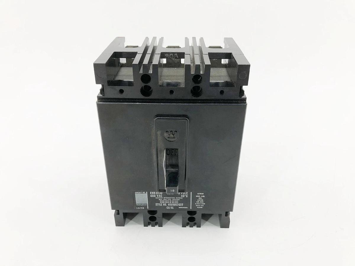 New Westinghouse EHB3030 Circuit Breaker 480V 30A 3P 4989D52G37 - No Box