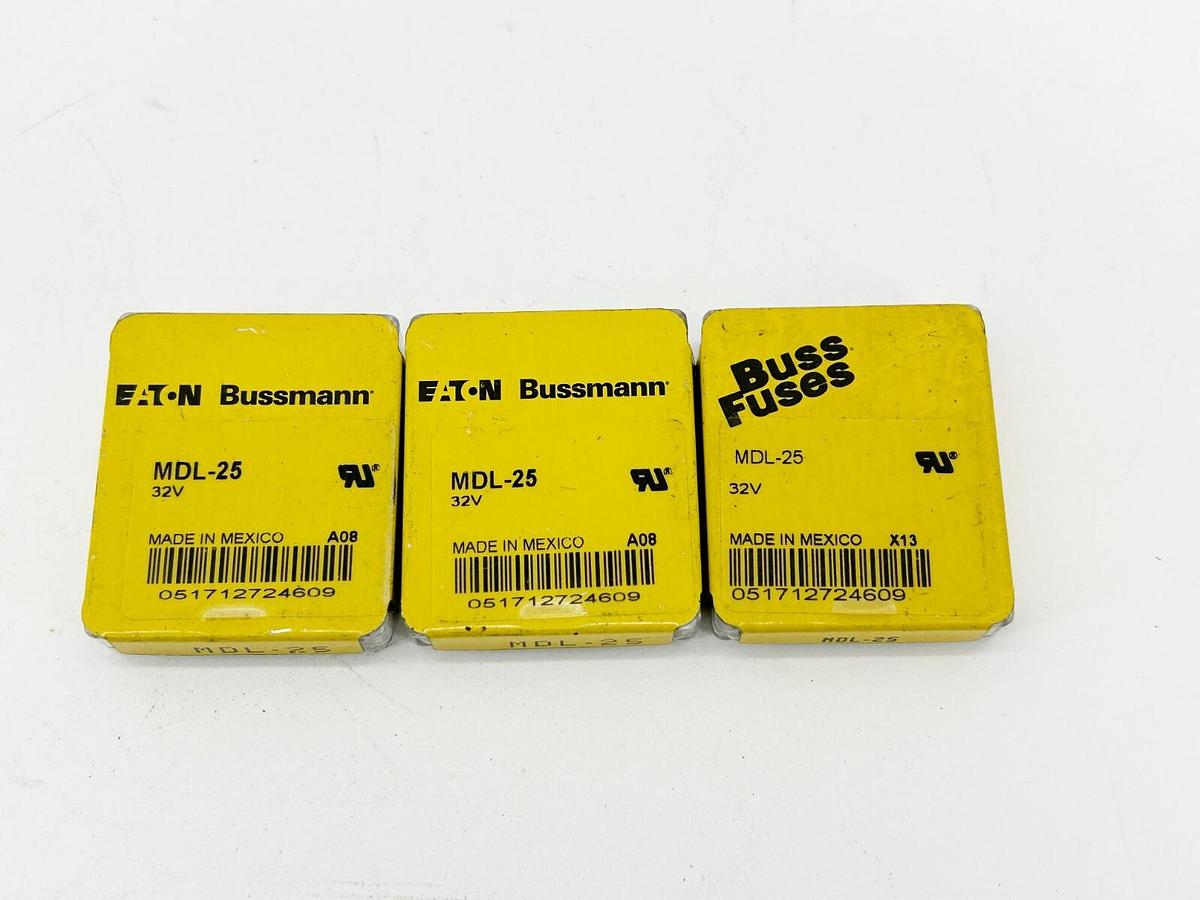 New lot of 15 Bussmann MDL-25 Fuse 25A 32V