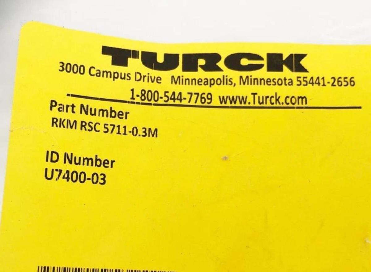 New Turck RKM RSC 5711-0.3MT Double-Ended Cordset U7400-03