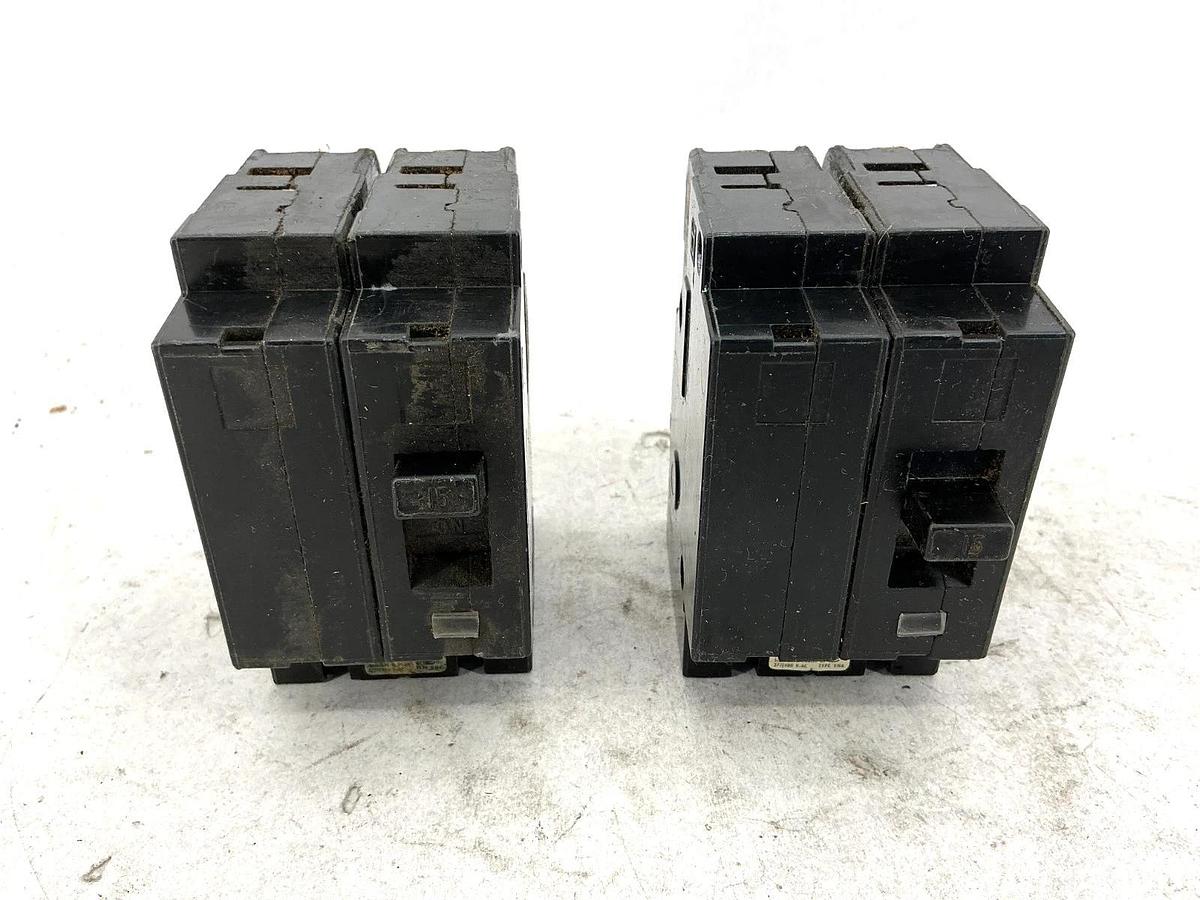 Used Lot of 2 Square D EH24015 Circuit Breaker Type EH4 2-Pole 15A 277/480VAC
