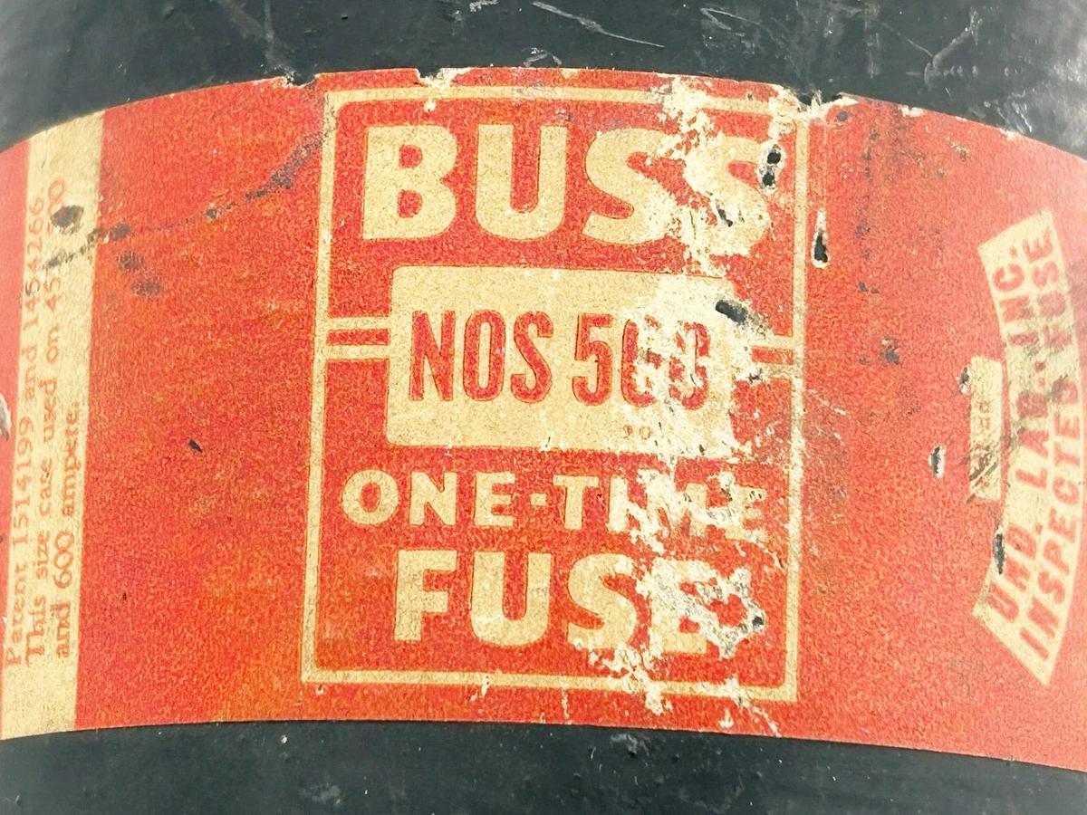 New Bussmann NOS-500 One Time Fuse 500A 600V - No Box