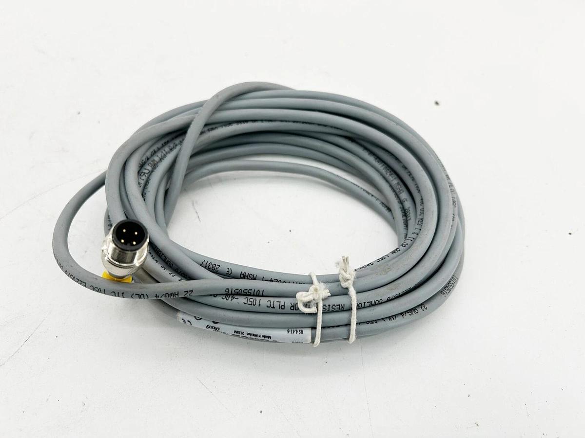 Used Turck RS 4.4T-6 Single Ended Cordset M12 Euro Fast 4 Wire 6M Length U2070