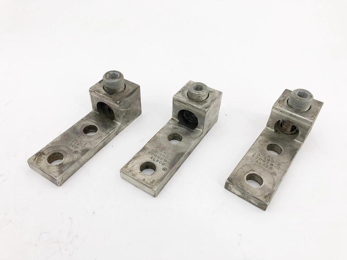 Used Lot of 3 CMC LA-600-2 Mechanical Connector Lugs 600MCM-2 AL9CU