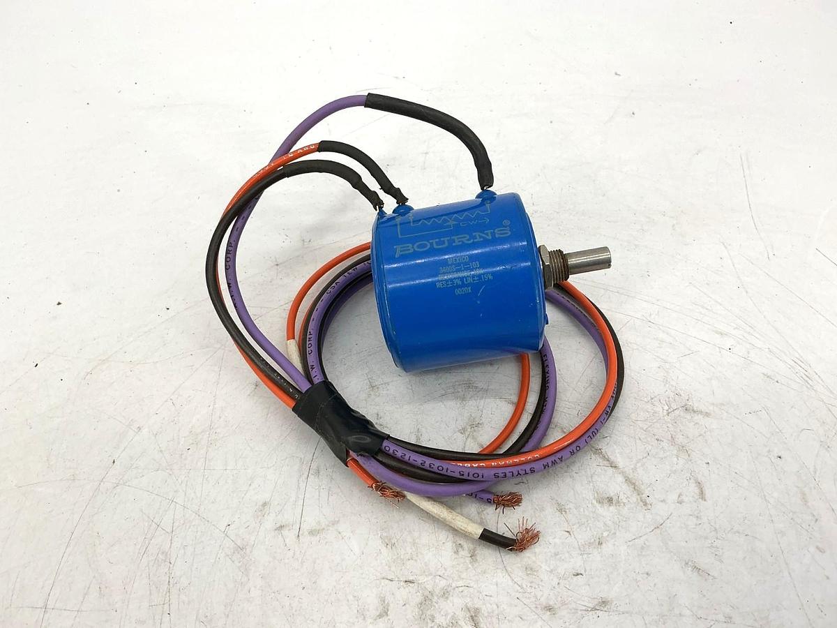 Used Bourns 3400S-1-103 Potentiometer Blue Turn Knob Resistance-10KOHM 3-Wire