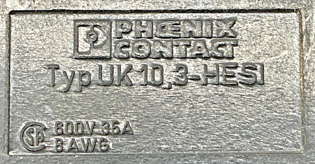 Used Lot of 7 Phoenix Contact UK10,3-Hesi Fuse Holder 1-Pole 18-8AWG 30A 600V