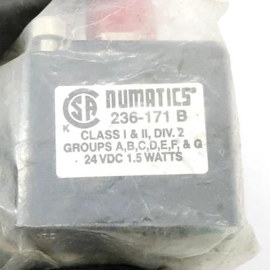 New Asco Numatics 236-171B Solenoid Coil 24VDC 1.5W