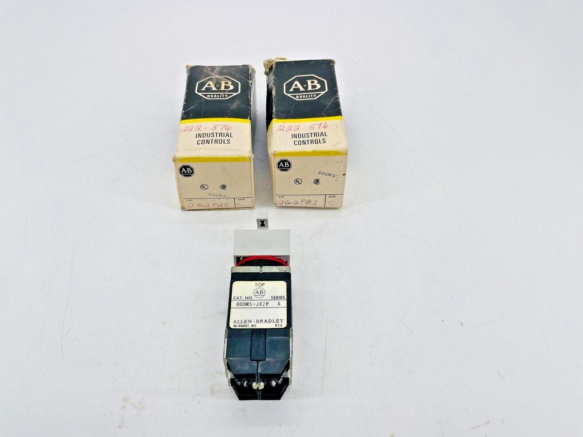 Lot of 2 New Allen Bradley 800MS-JG2PBS Selector Switch 3 POS Black 800MS-JX2P