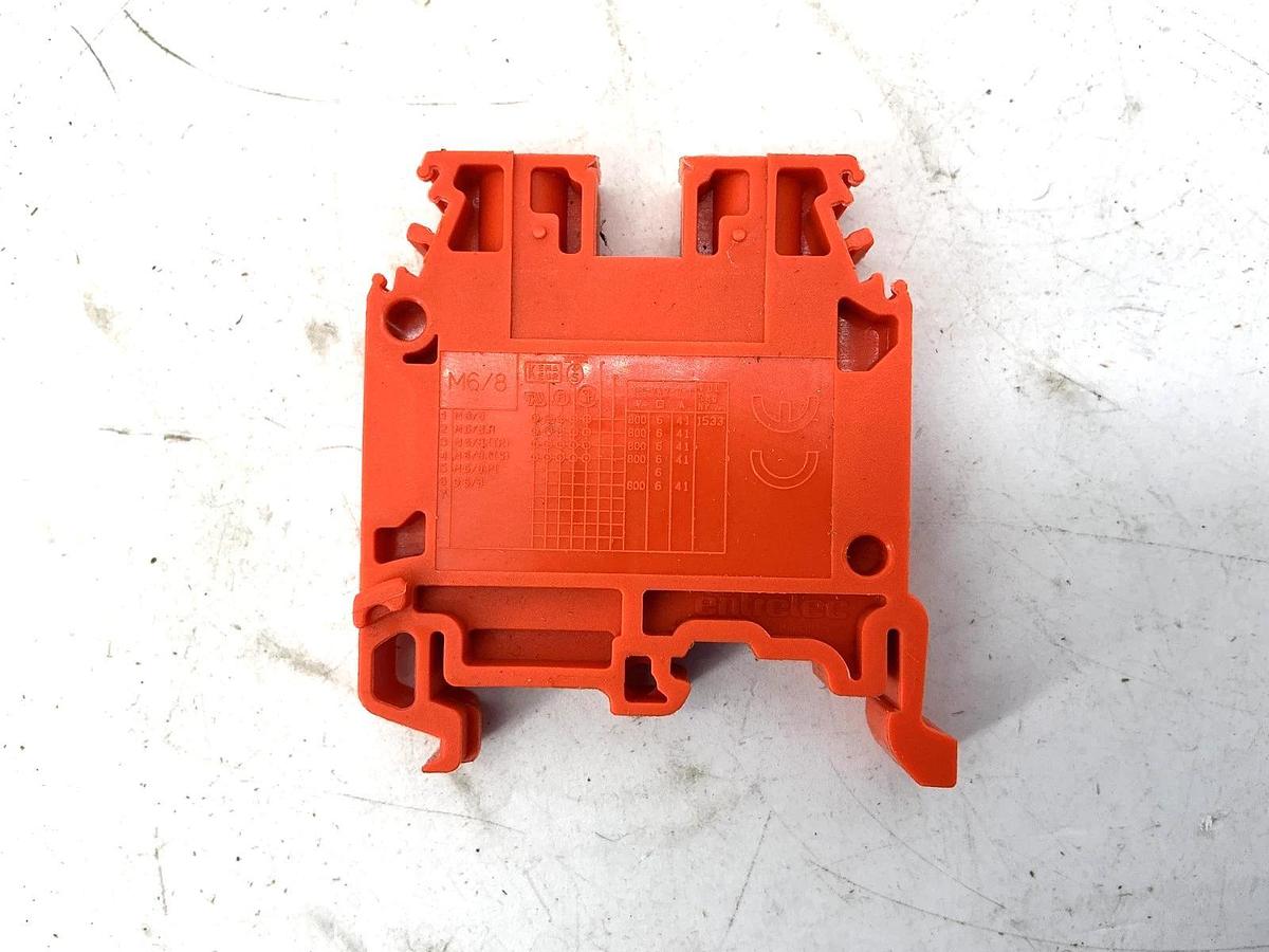 Used Lot of 42 ABB Entrelec M6/8-ORANGE Terminal Block 22-8AWG 50A 600V M6/8