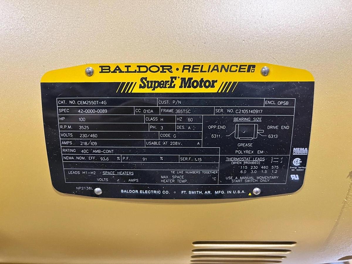 New Baldor CEM2550T-4G 100HP OPSB Motor 230/460V 60Hz 3ph 3525rpm 365TSC Frame