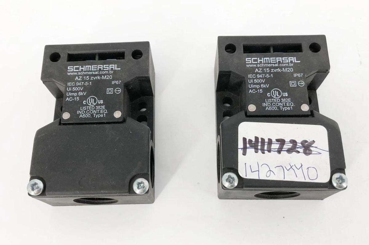 Used Lot of 2 Schmersal AZ 15 zvrk-M20 Safety Interlock Switches 500V AC-15